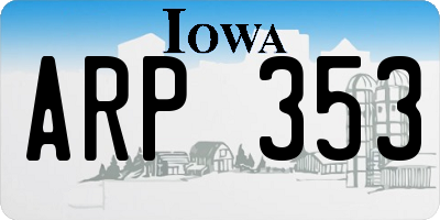 IA license plate ARP353