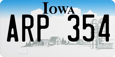 IA license plate ARP354