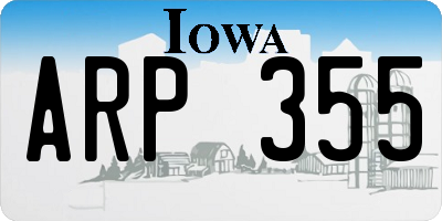 IA license plate ARP355