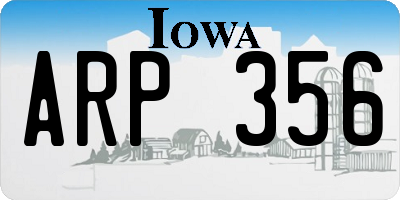 IA license plate ARP356