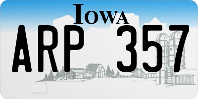 IA license plate ARP357