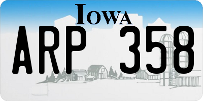 IA license plate ARP358