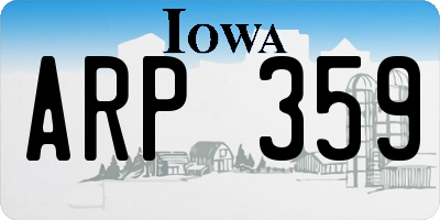 IA license plate ARP359