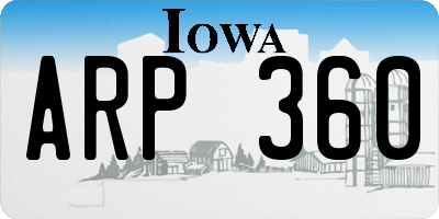IA license plate ARP360
