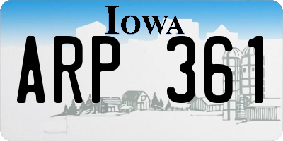 IA license plate ARP361
