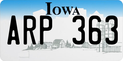IA license plate ARP363