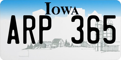 IA license plate ARP365