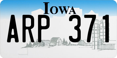 IA license plate ARP371
