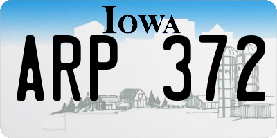 IA license plate ARP372