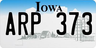 IA license plate ARP373