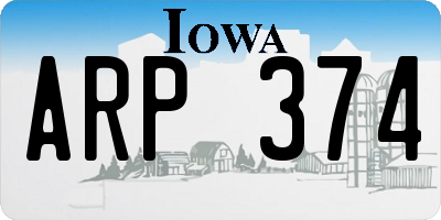 IA license plate ARP374