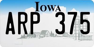 IA license plate ARP375