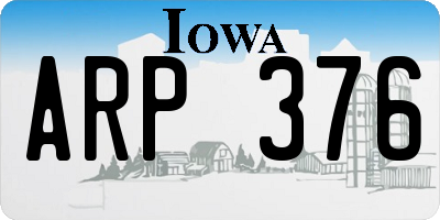 IA license plate ARP376