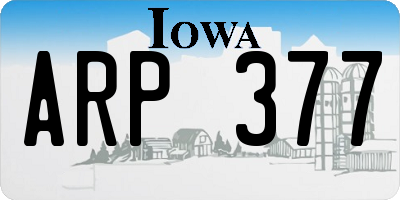 IA license plate ARP377