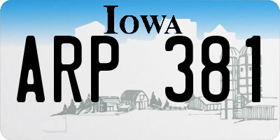 IA license plate ARP381