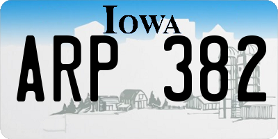 IA license plate ARP382