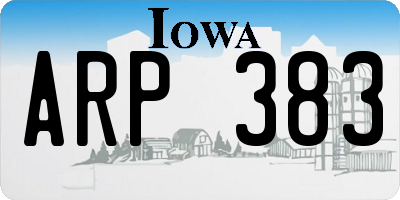 IA license plate ARP383