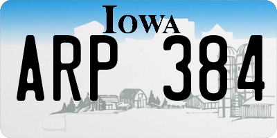 IA license plate ARP384