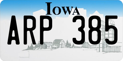 IA license plate ARP385