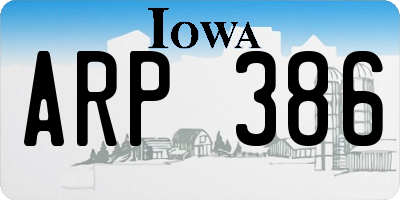IA license plate ARP386
