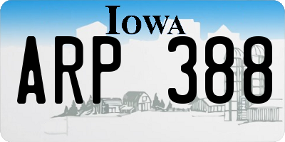 IA license plate ARP388
