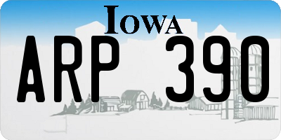 IA license plate ARP390