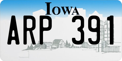 IA license plate ARP391