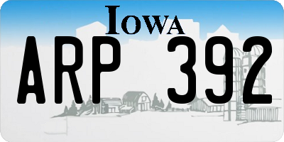 IA license plate ARP392
