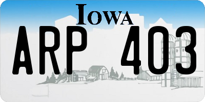 IA license plate ARP403