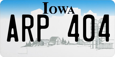 IA license plate ARP404