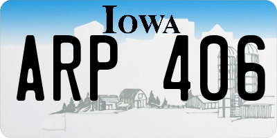 IA license plate ARP406