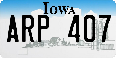 IA license plate ARP407