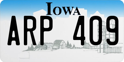 IA license plate ARP409