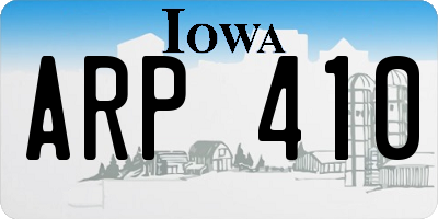 IA license plate ARP410