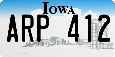 IA license plate ARP412