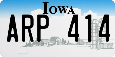 IA license plate ARP414