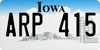 IA license plate ARP415