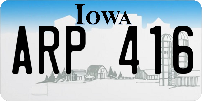 IA license plate ARP416