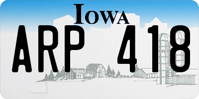 IA license plate ARP418