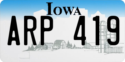 IA license plate ARP419