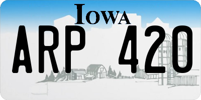 IA license plate ARP420