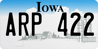 IA license plate ARP422