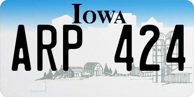 IA license plate ARP424