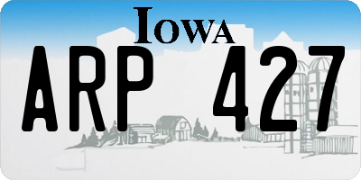 IA license plate ARP427