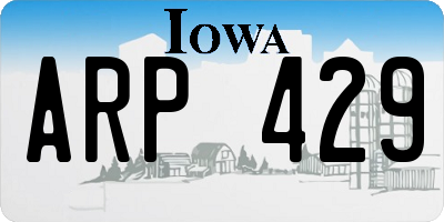 IA license plate ARP429