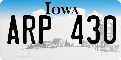 IA license plate ARP430