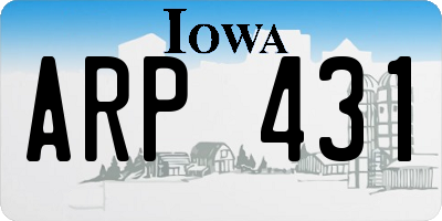 IA license plate ARP431