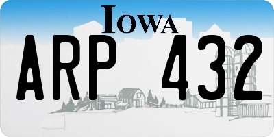 IA license plate ARP432