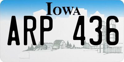 IA license plate ARP436