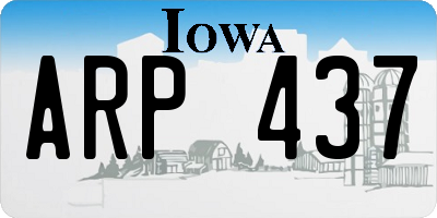 IA license plate ARP437